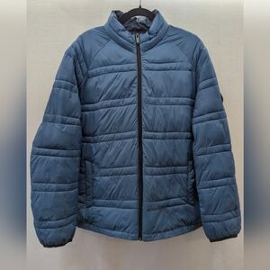 Michael Kors Mens Lakota Puffy Down Jacket Long Sleeve Front Zip Lined Quilted